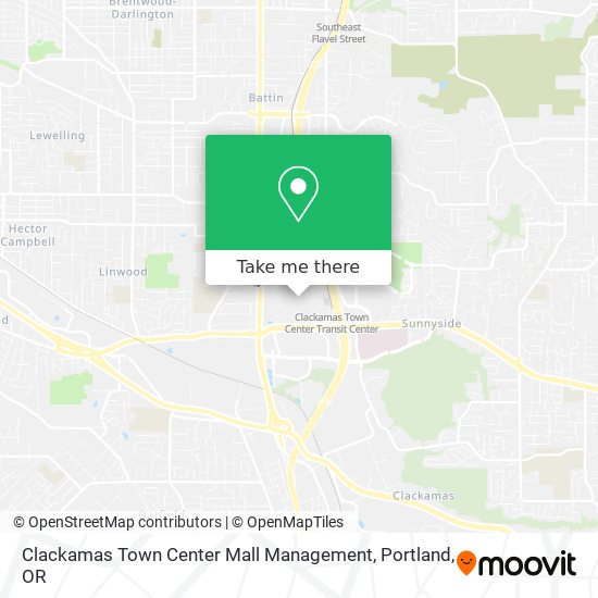 Clackamas Town Center Mall Management map