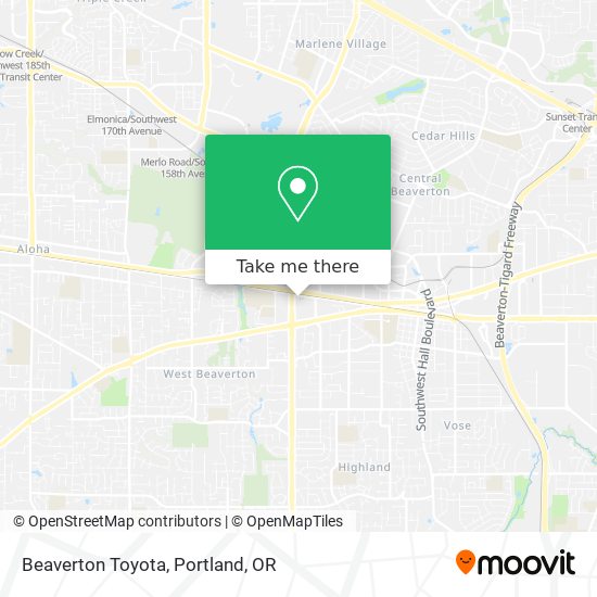 Beaverton Toyota map