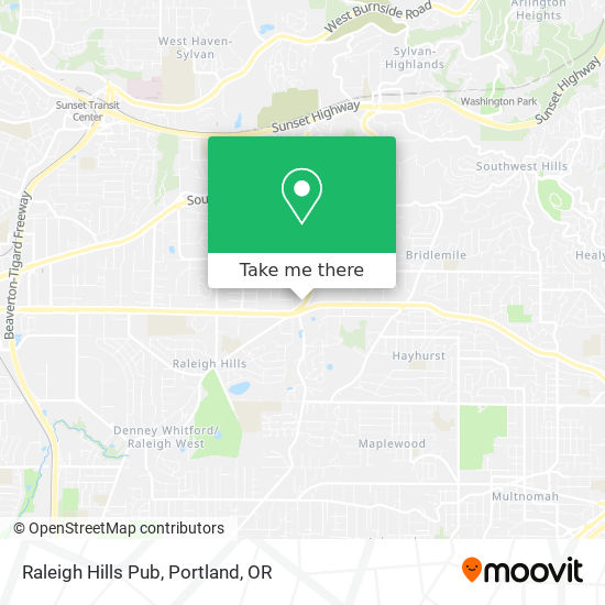 Raleigh Hills Pub map