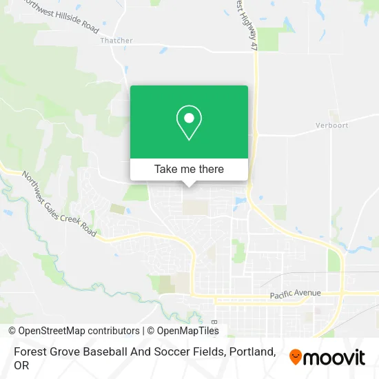 Mapa de Forest Grove Baseball And Soccer Fields
