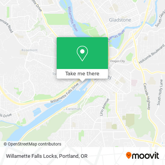 Mapa de Willamette Falls Locks