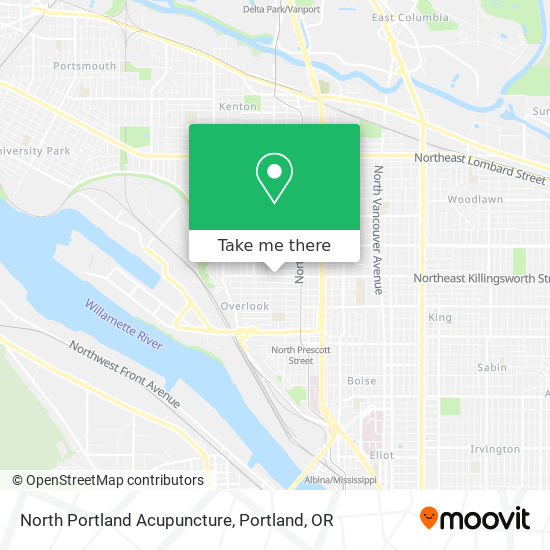 North Portland Acupuncture map