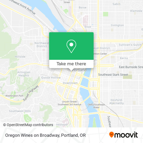 Mapa de Oregon Wines on Broadway