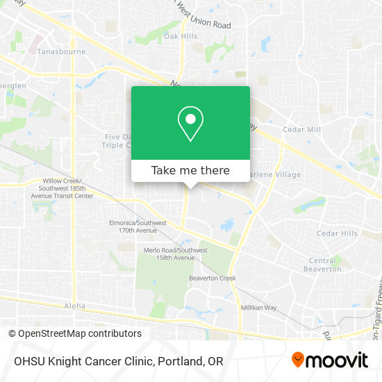 Mapa de OHSU Knight Cancer Clinic