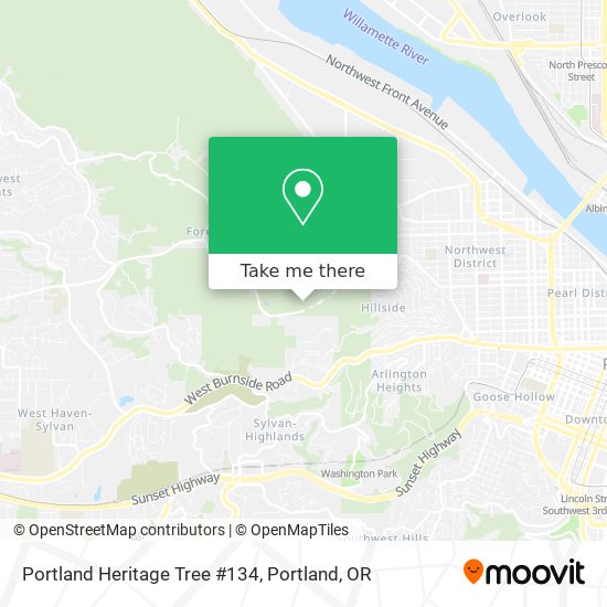 Mapa de Portland Heritage Tree #134