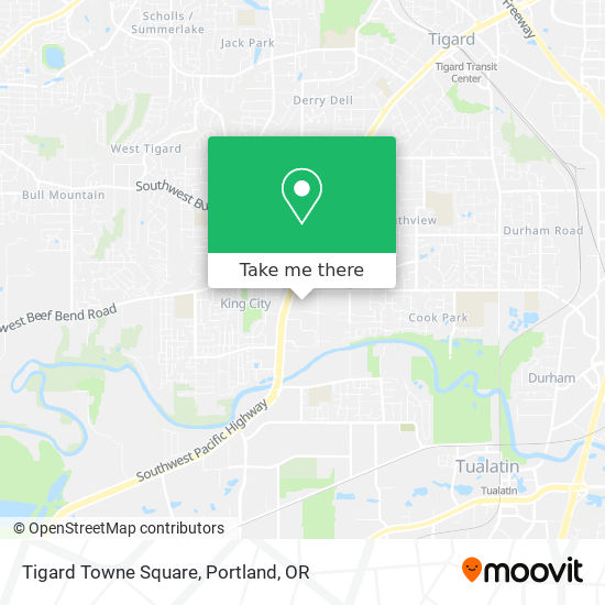 Tigard Towne Square map