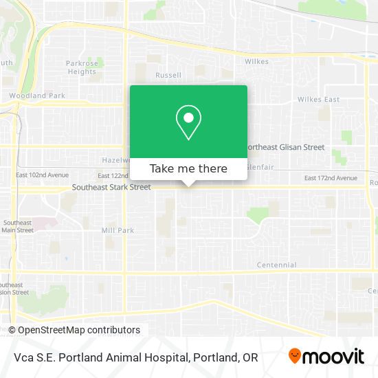 Vca S.E. Portland Animal Hospital map