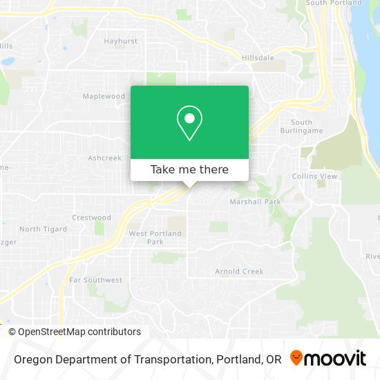 Mapa de Oregon Department of Transportation