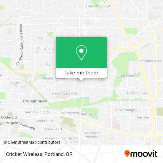 Mapa de Cricket Wireless