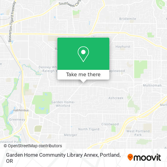 Mapa de Garden Home Community Library Annex