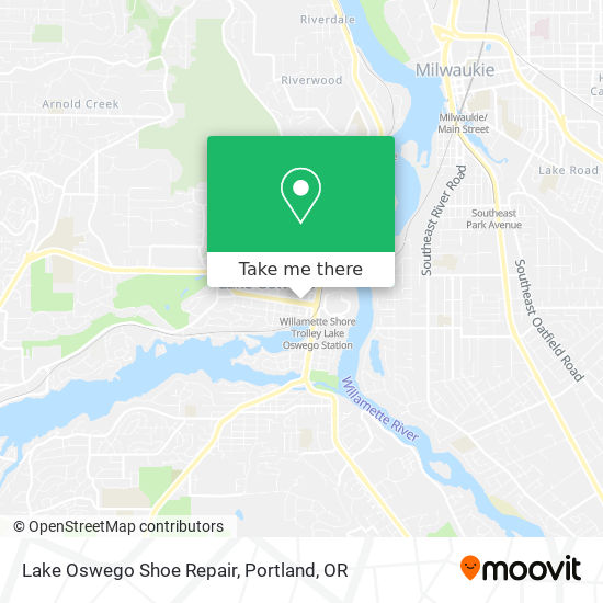 Lake Oswego Shoe Repair map