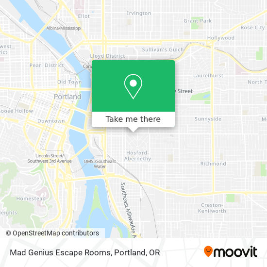 Mapa de Mad Genius Escape Rooms