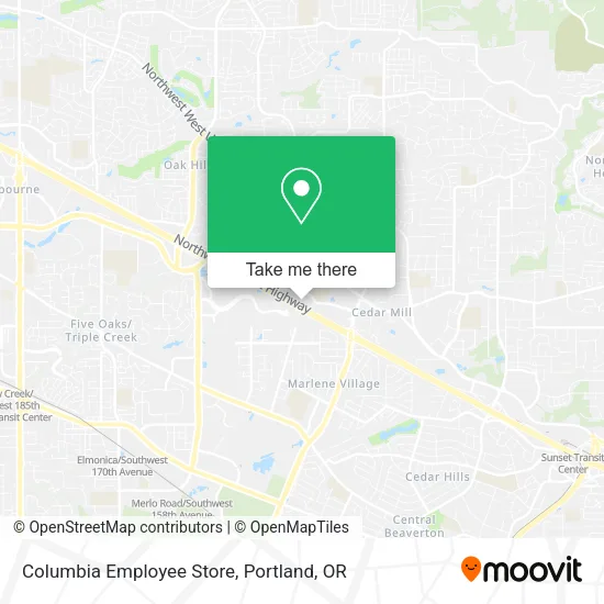 Columbia Employee Store map