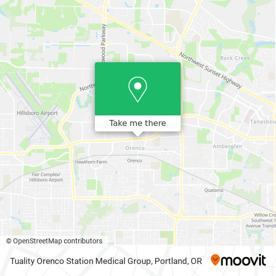 Tuality Orenco Station Medical Group map