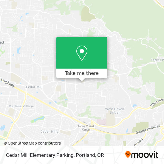 Mapa de Cedar Mill Elementary Parking