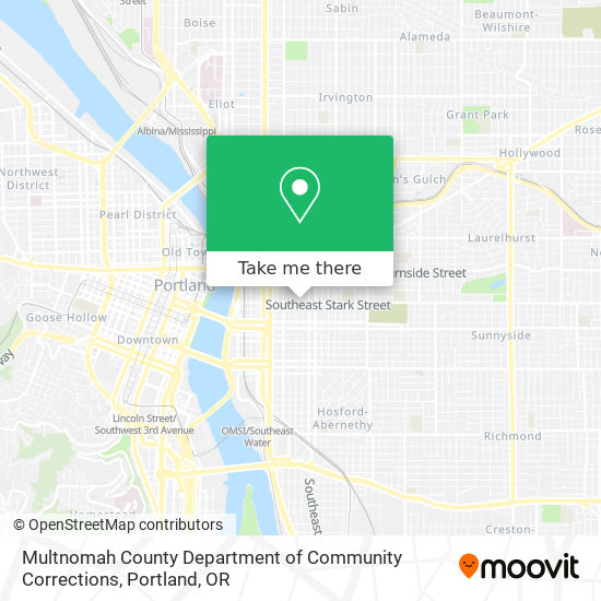 Mapa de Multnomah County Department of Community Corrections