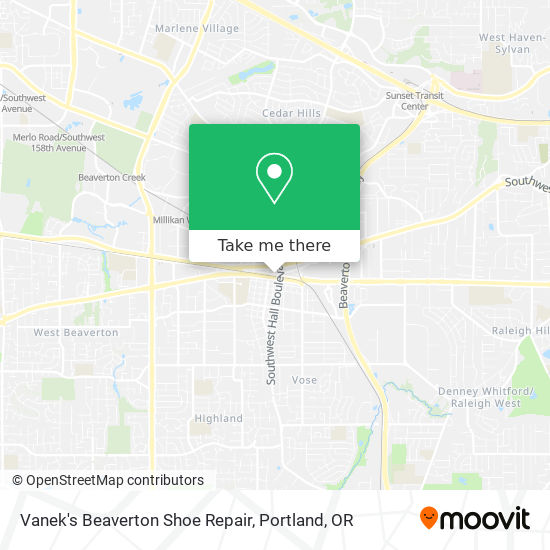 Mapa de Vanek's Beaverton Shoe Repair