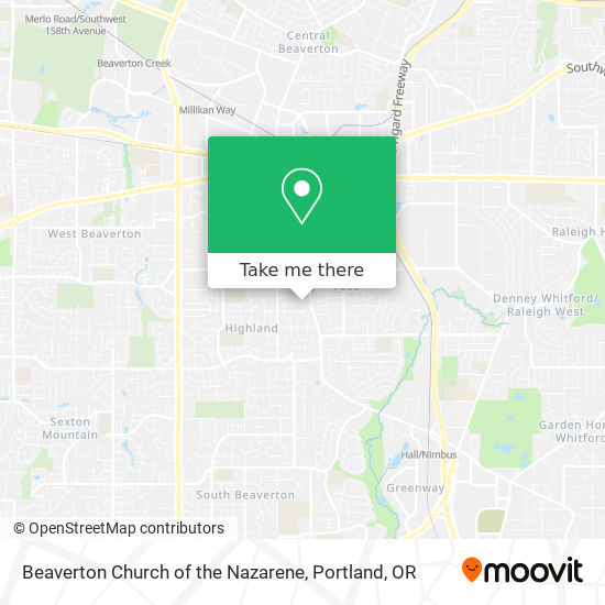 Beaverton Church of the Nazarene map