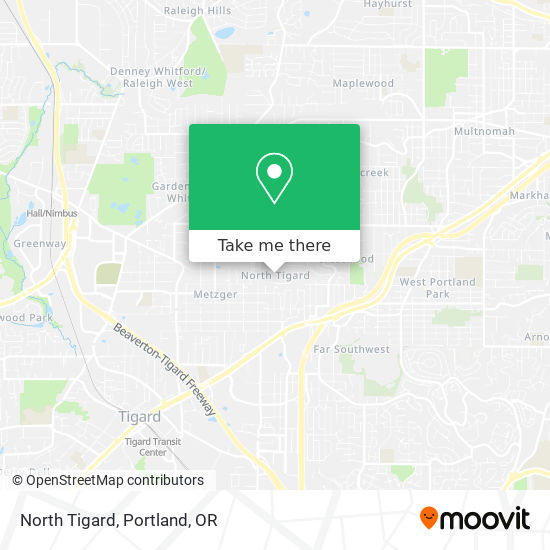 North Tigard map