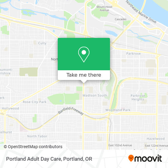 Portland Adult Day Care map