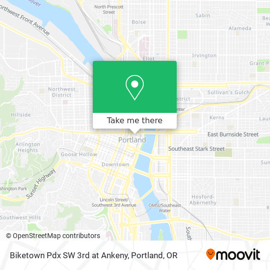 Biketown Pdx SW 3rd at Ankeny map