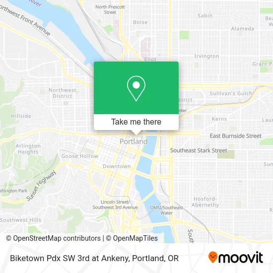 Mapa de Biketown Pdx SW 3rd at Ankeny