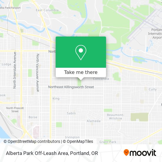 Alberta Park Off-Leash Area map