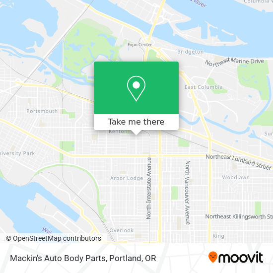 Mackin's Auto Body Parts map