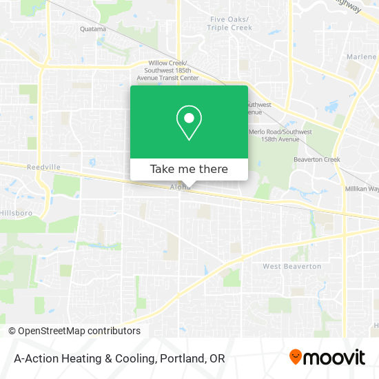 A-Action Heating & Cooling map