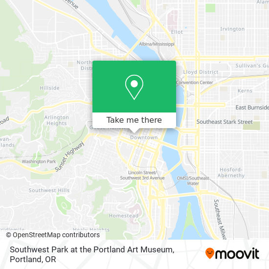 Southwest Park at the Portland Art Museum map