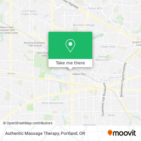 Authentic Massage Therapy map