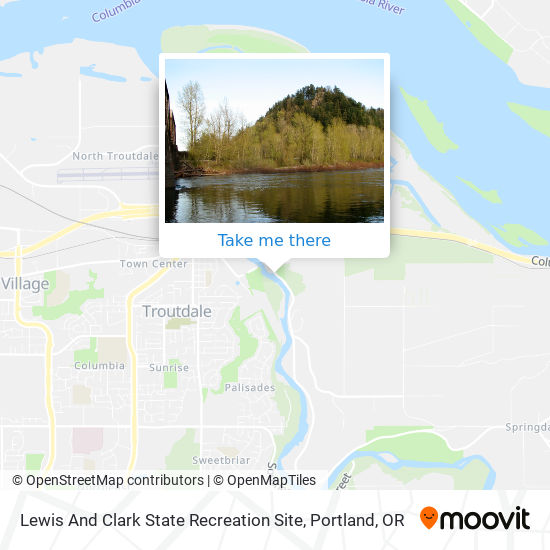 Lewis And Clark State Recreation Site map