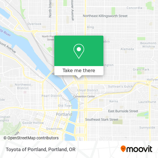 Toyota of Portland map