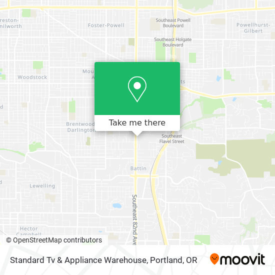 Mapa de Standard Tv & Appliance Warehouse