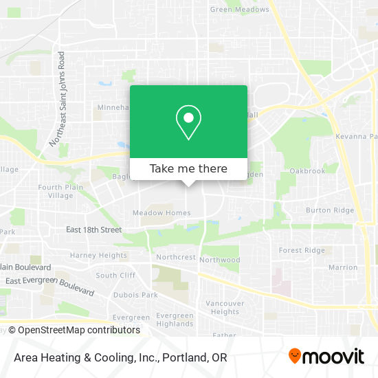 Mapa de Area Heating & Cooling, Inc.