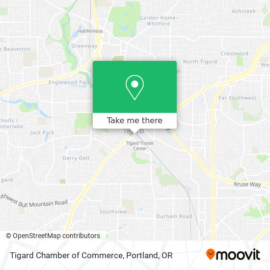 Tigard Chamber of Commerce map