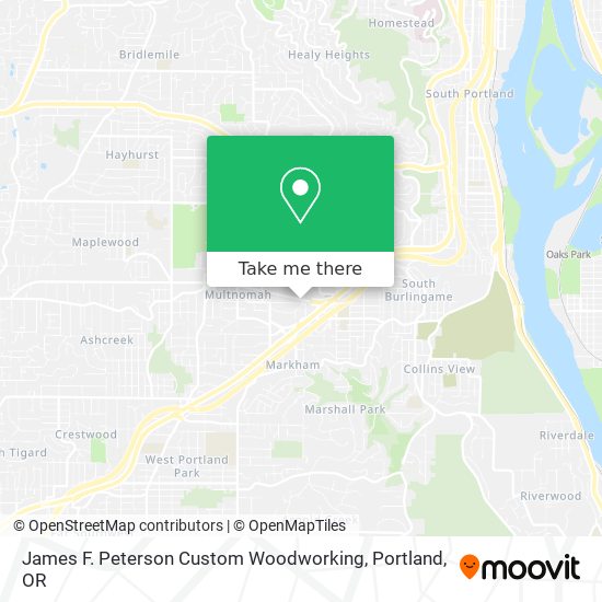 James F. Peterson Custom Woodworking map