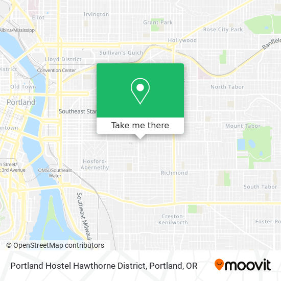 Mapa de Portland Hostel Hawthorne District