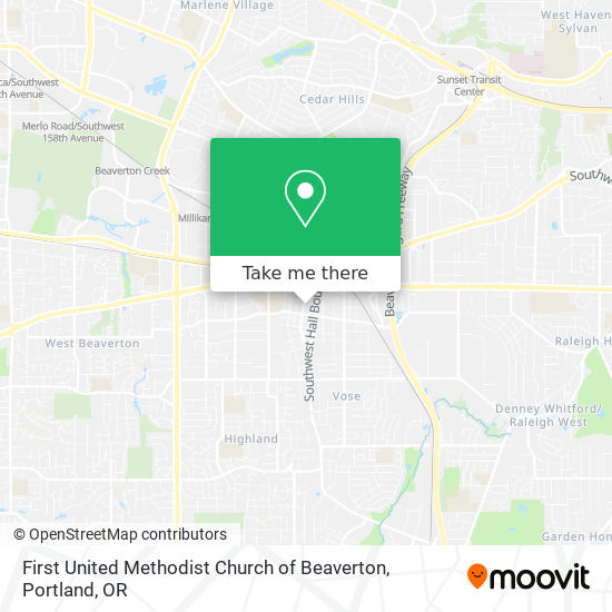 Mapa de First United Methodist Church of Beaverton