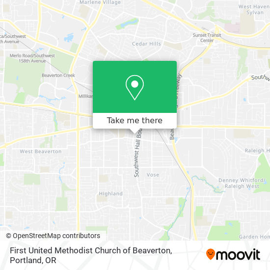 First United Methodist Church of Beaverton map