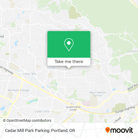 Mapa de Cedar Mill Park Parking
