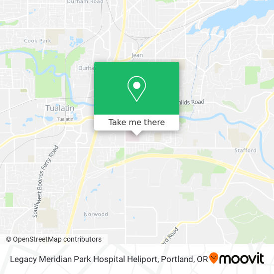 Legacy Meridian Park Hospital Heliport map