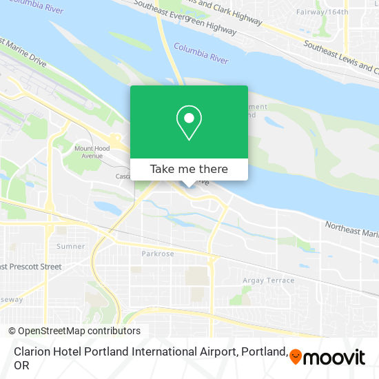 Mapa de Clarion Hotel Portland International Airport