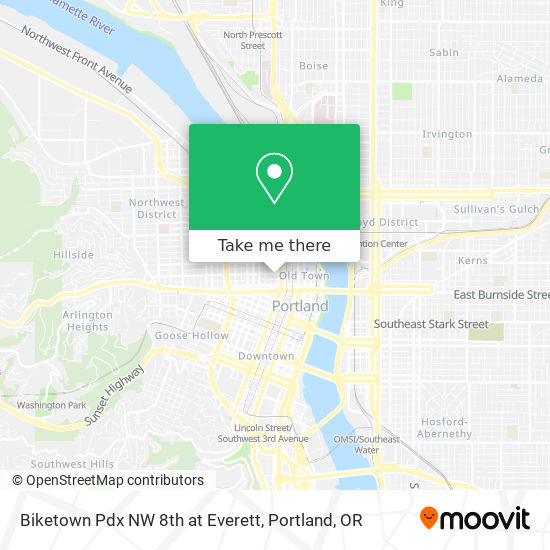 Mapa de Biketown Pdx NW 8th at Everett