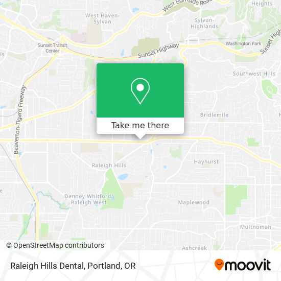 Raleigh Hills Dental map