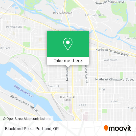 Mapa de Blackbird Pizza
