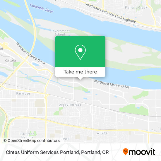 Mapa de Cintas Uniform Services Portland