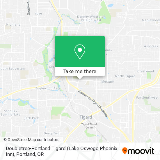 Doubletree-Portland Tigard (Lake Oswego Phoenix Inn) map