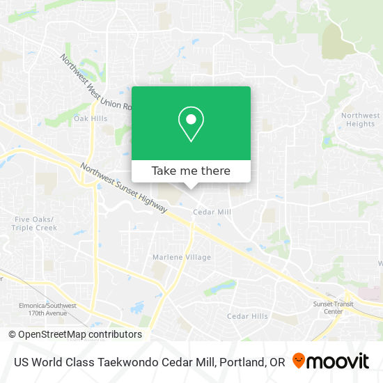 Mapa de US World Class Taekwondo Cedar Mill
