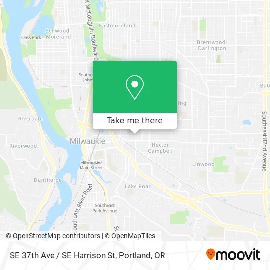 SE 37th Ave / SE Harrison St map